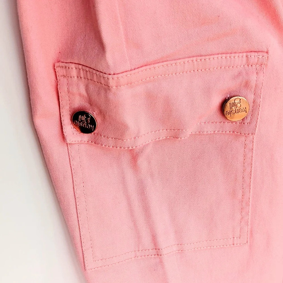 Girls 6 Pockets Pink Cargo Pants - Picture 9 of 9